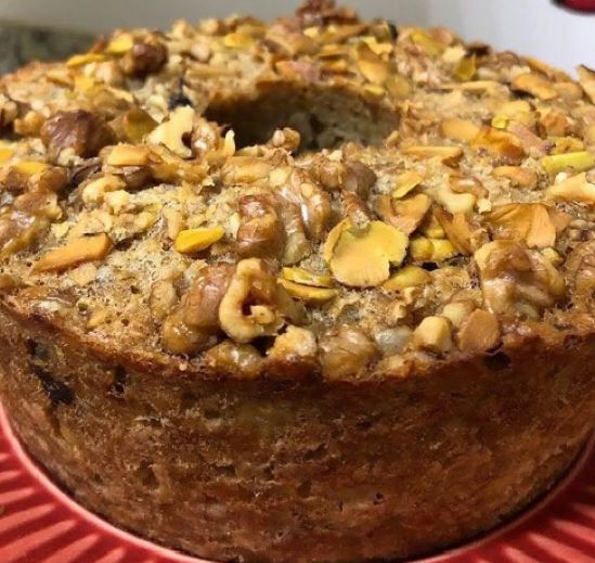 Bolo de Banana com Aveia e Nozes