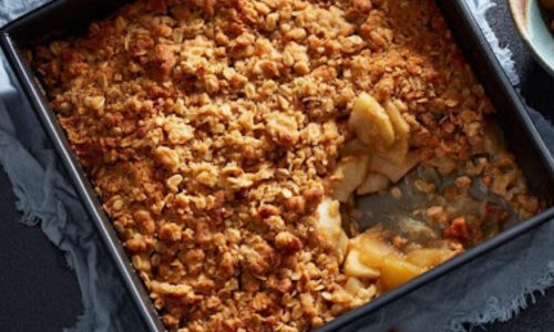 Torta de Maçã com Crumble de Aveia